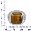 Dernier anneau en argent sterling 925 en forme de tigre Tiger Eye